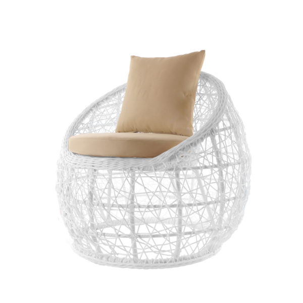 Sitzgruppe Sassari white/ Sitzkissen milk coffee – Bild 3