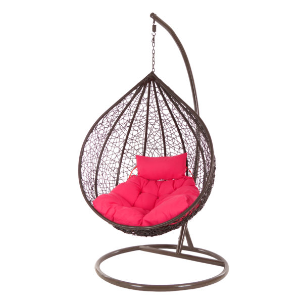 Hängesessel MANACOR dunkelbraun/pink