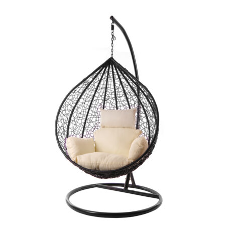 Hängesessel MANACOR schwarz/ Nest elfenbein
