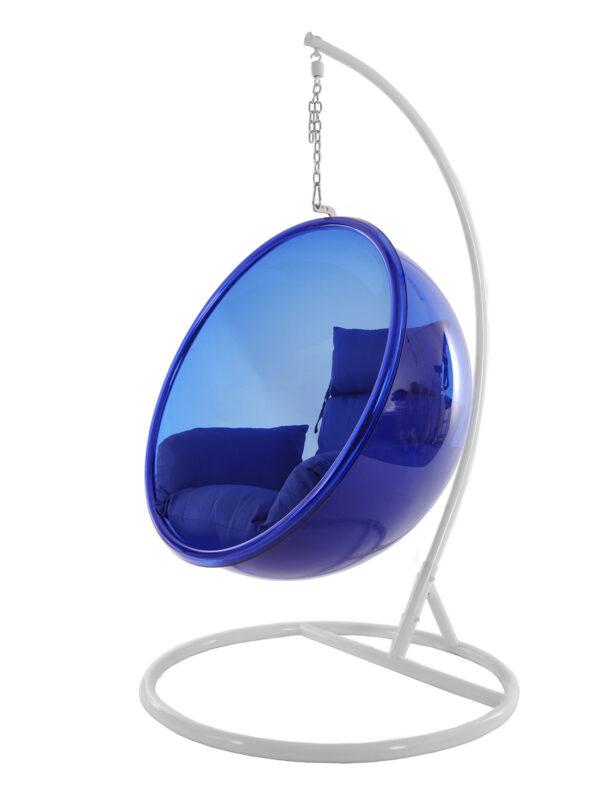 Hängesessel BUBBLE blau/weiß/Nest blau – Bild 3