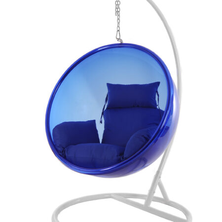 Hängesessel BUBBLE blau/weiß/Nest blau