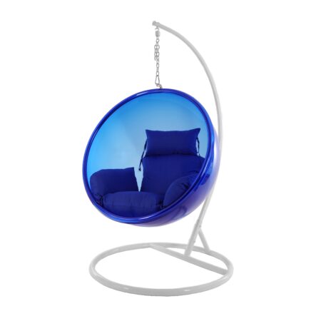 Hängesessel BUBBLE blau/weiß/Nest blau